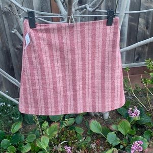 Aritzia Wilfred Red Pink Plaid Mini Plaid Classic Skirt